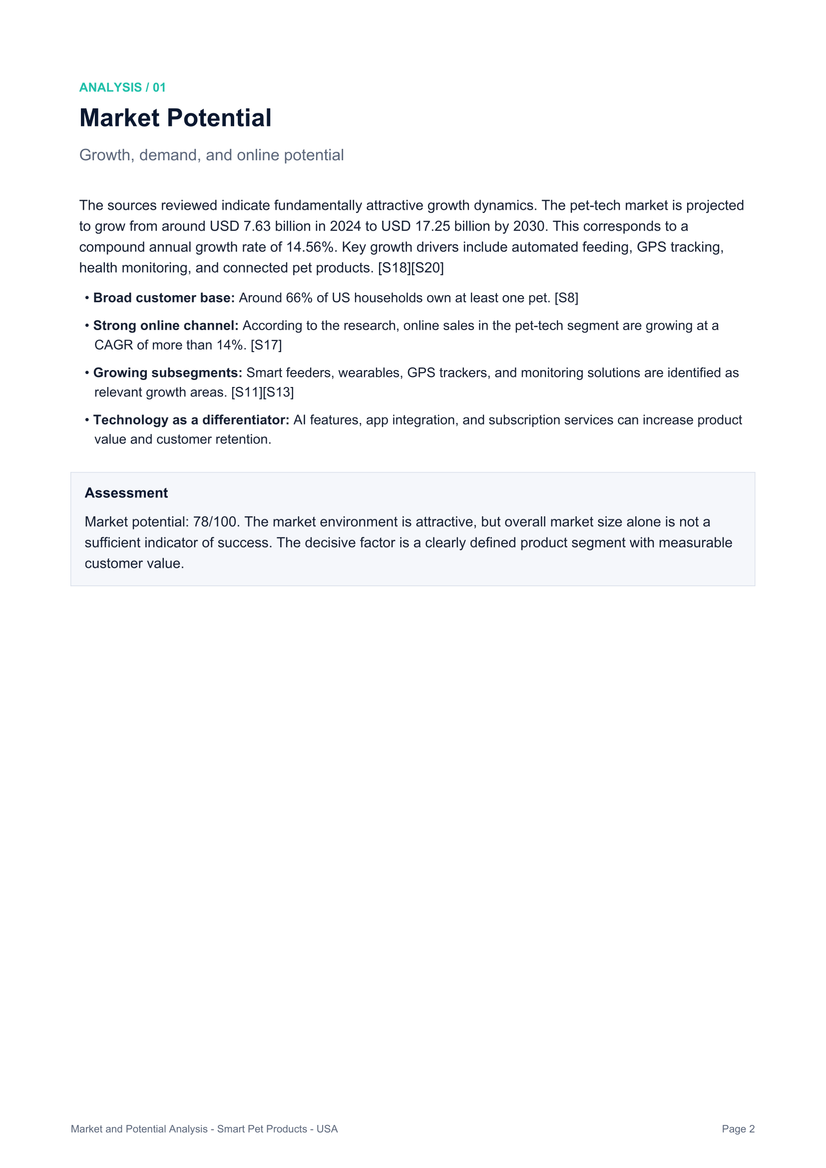 Market & Potential Analysis — page 2
