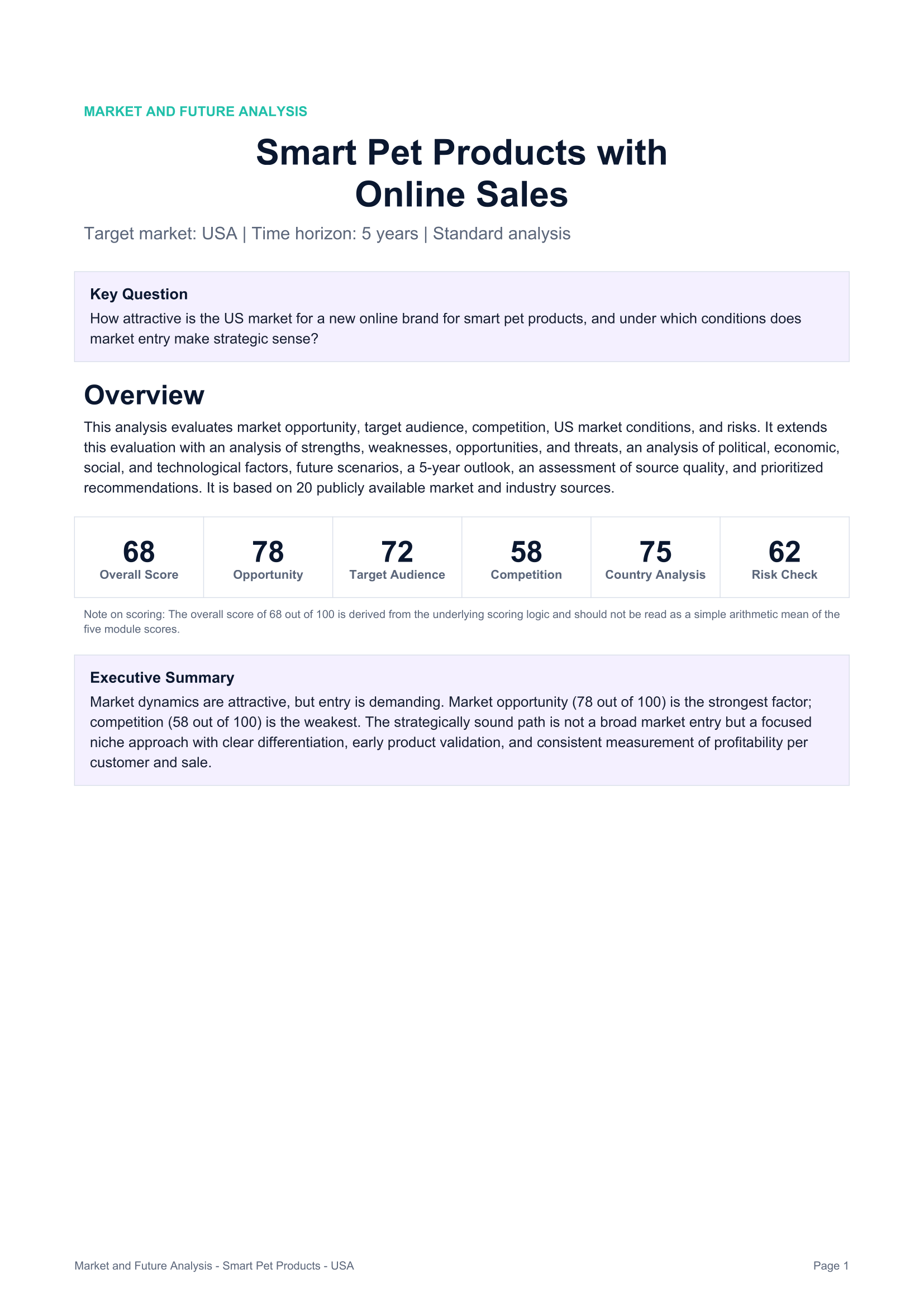 Market & Future Analysis — page 1