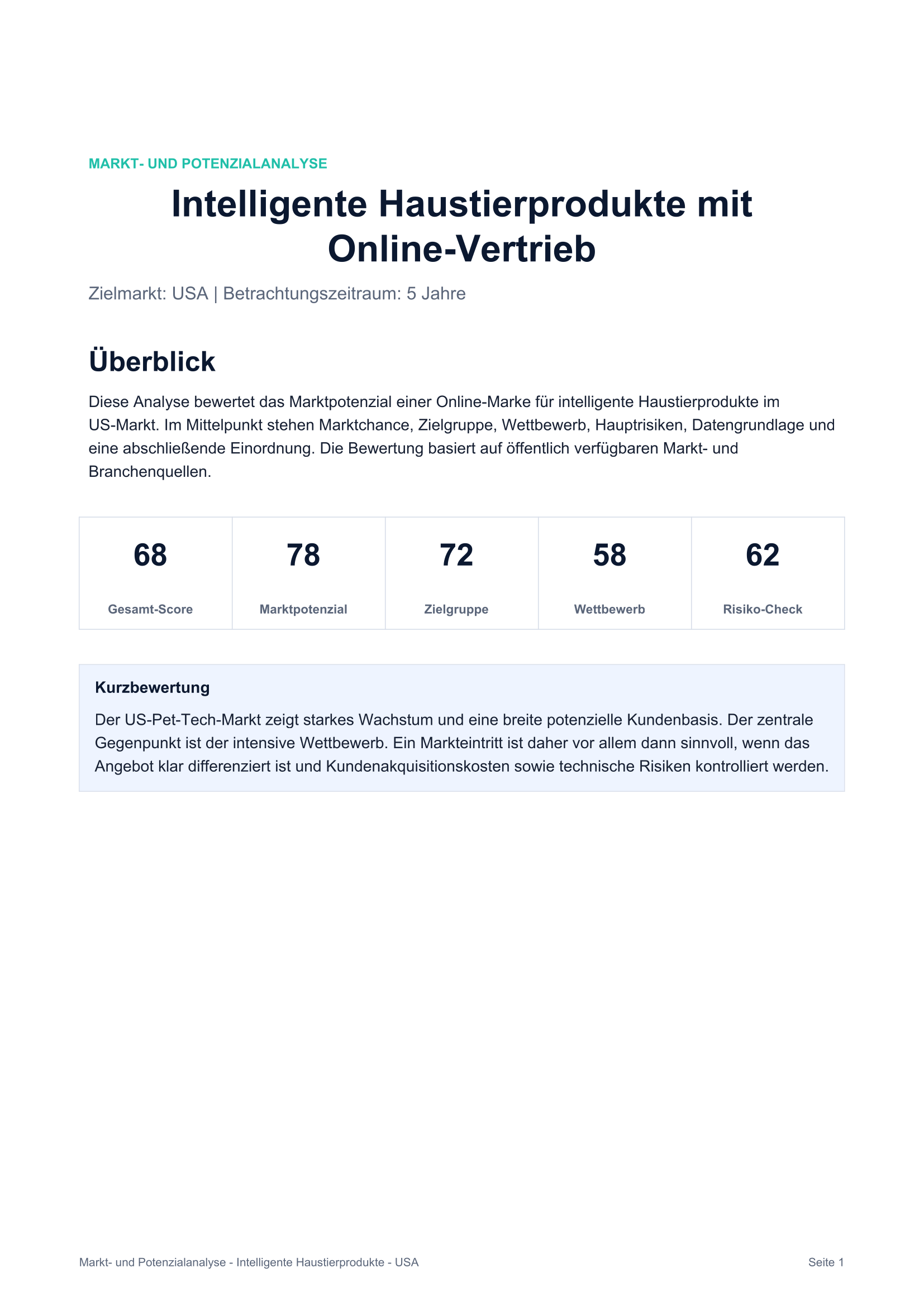 Markt- und Potenzialanalyse — Seite 1