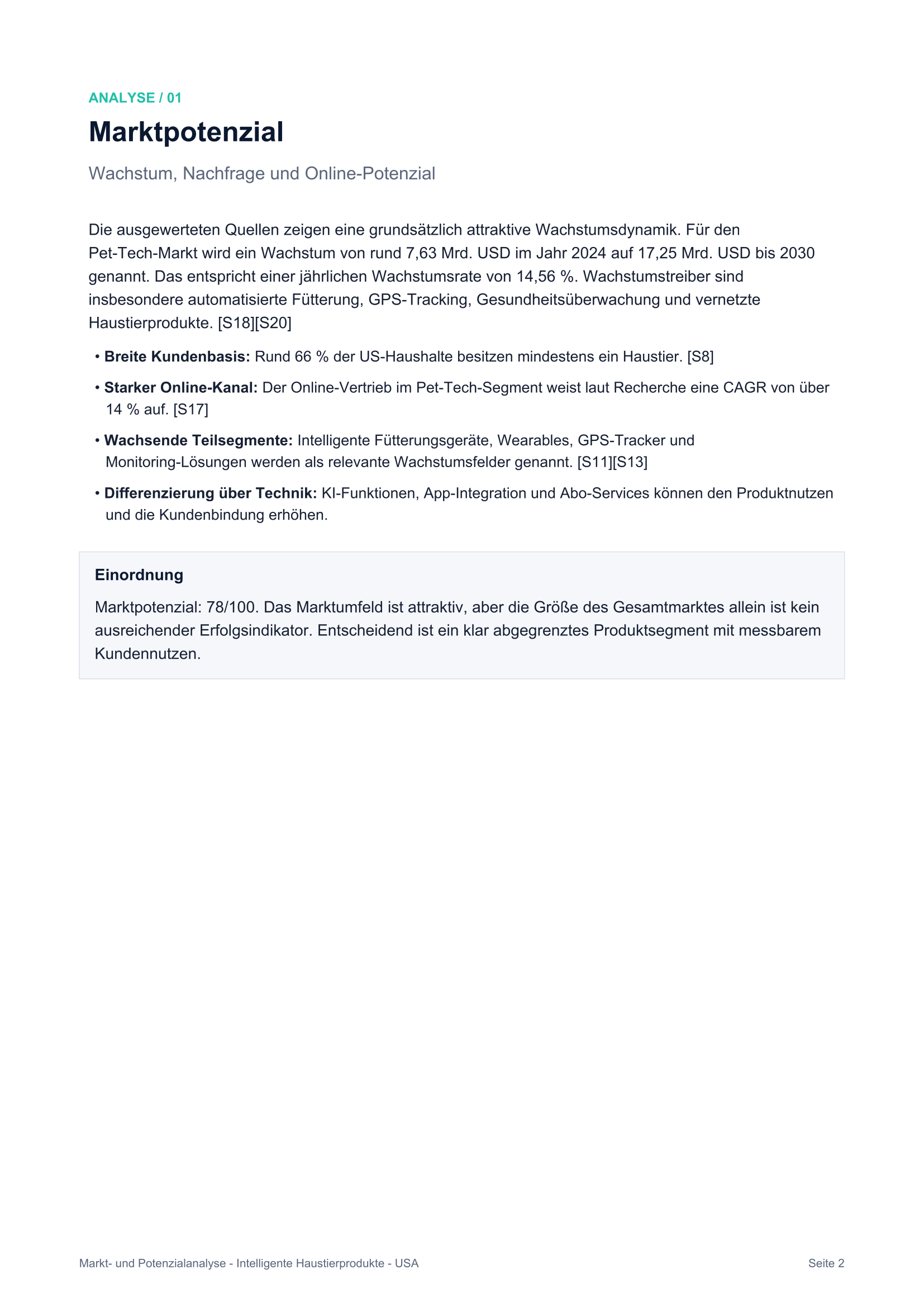 Markt- und Potenzialanalyse — Seite 2