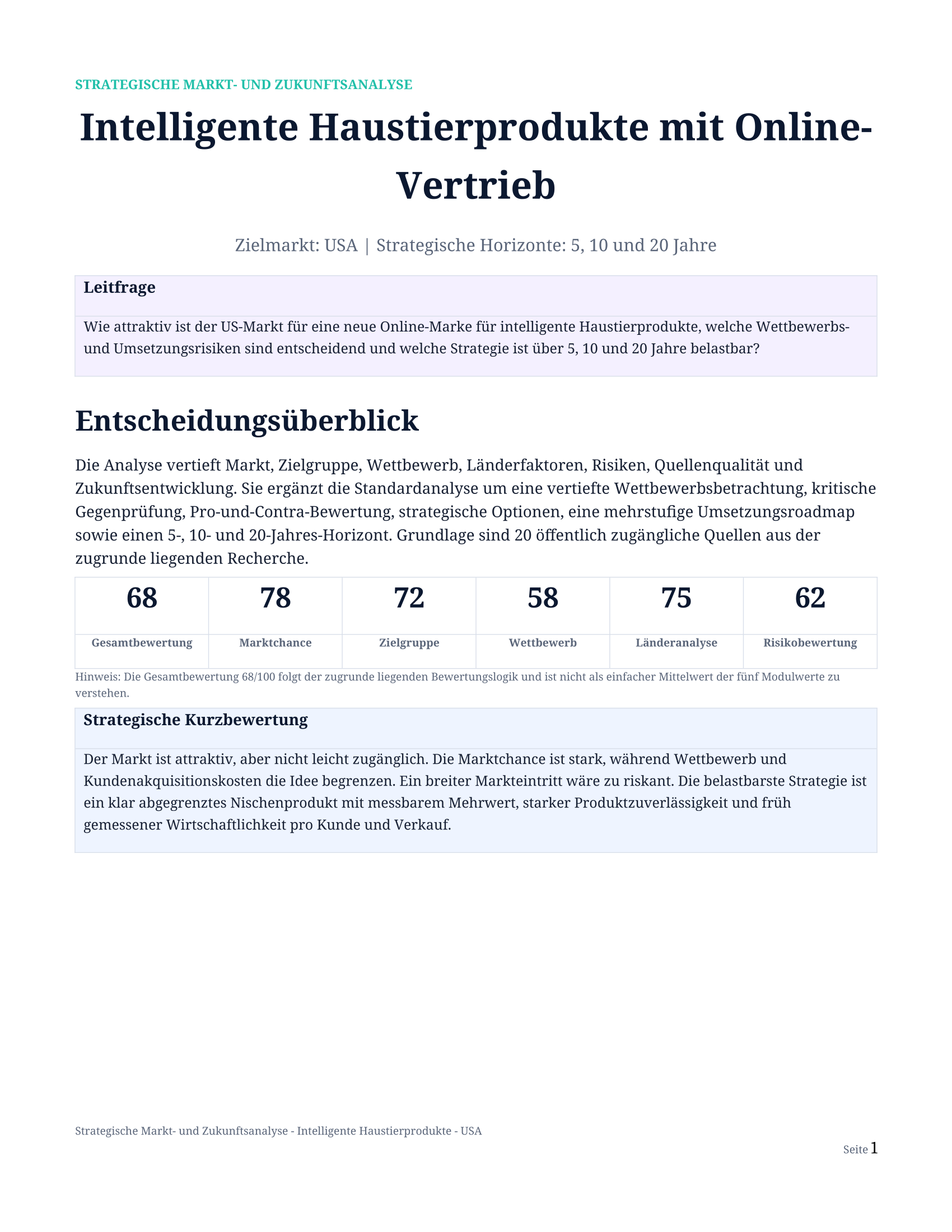 Strategische Markt- und Zukunftsanalyse — Seite 1